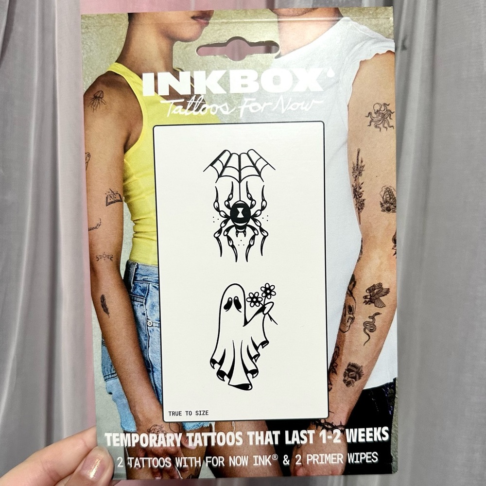 INKBOX Temporary Tattoos Set Water Resistant (Ghost and Spider)